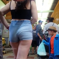 Slutty Latina in shorts