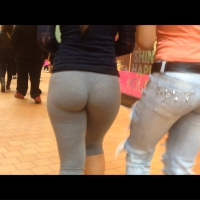 Sexy ass in grey leggings