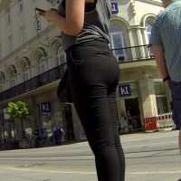 Sexy curly haired babe with a thick ass