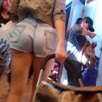 Hot ass Latina in shorts