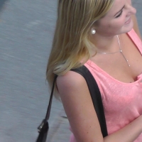 Blonde girls cleavage