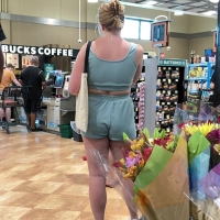 Candid sexy blonde milf waiting in line in soft teal shorts Blonde Milf Cheeky Shorts at Checkout Time!.mov-2024-05-14-16h22m00s973.jpg