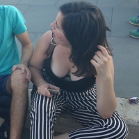 Pride girl cleavage