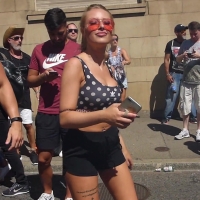 Hot blonde dancing