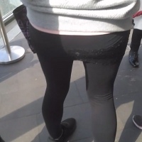 Girl wearing a black skirt over her leggings Black skirt and leggings