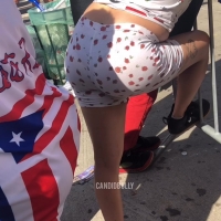 Spandex booty at a parade