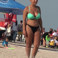 Beach blonde with big tits