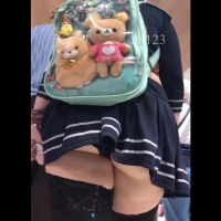 Cosplay babe upskirt