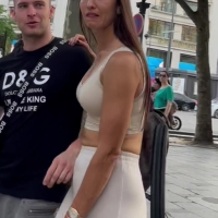 Beauty bites her lips