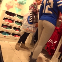 Nice ass in tight grey leggings