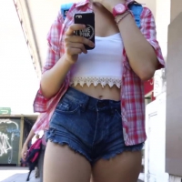 Sexy girl in short shorts