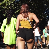 Booty short jiggle