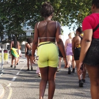 Ebony ass in yellow