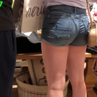 Great ass in denim shorts