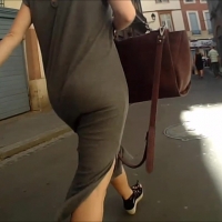 Booty in tight dress