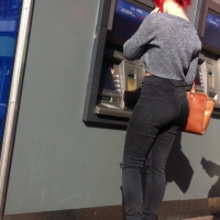 Sexy redhead in tight jeans