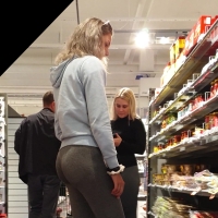 Two blondes in grey