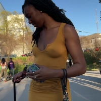 Beautiful braless babe