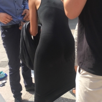 Ebony ass in tight dress with vtl Ebony ass in dress