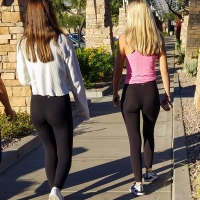 2 sexy asses walking in tight Lulus 2 asses in Lulus