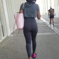 Skinny ebony in spandex