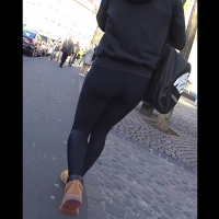 3 booties in tight leggings