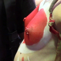 Topless body painted girls in NYC
