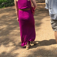 Girl in purple dress