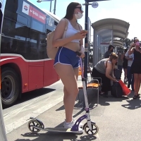 Cheeky scooter girl