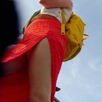 Pretty girl in slit dress