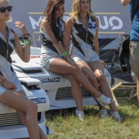 Car show models in sexy short outfits Car models in shorts