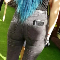 Blue haired babe