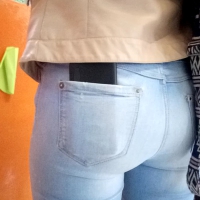 Hot girl in tight jeans with a nice ass Hottie in jeans