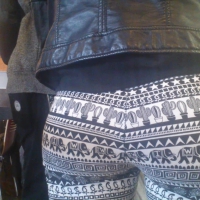 Sexy ass in patterned leggings