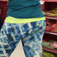 Target milf sexy in patterned leggings while shopping Target milf looking sexy