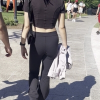 Skinny girl in leggings