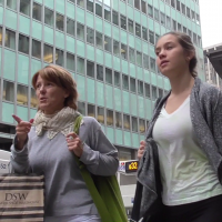 Mom and daughter in leggings