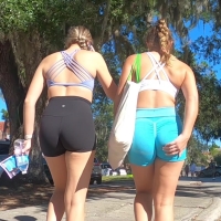 College spandex duo