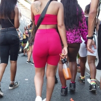 Ebony ass in red