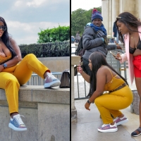 Candid sexy ebony babes' tits 3096572@N22_47033284514_The American black paparazzo dressed in yellow becomes the model.jpg