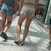 Beautiful candid girl at the mall with friends showing her cheeks in grey shorts IMG_6871.MOV-2022-07-07-17h40m41s558.jpg