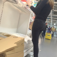 Skinny girl shopping in tight black jeans Skinny girl tight jeans