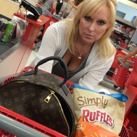 Milf cleavage while in line at Target Milf cleavage