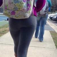 College babe in leggings