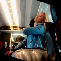 Beautiful blonde on the bus
