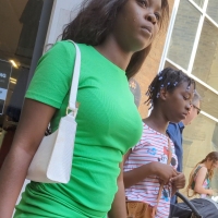 Green skirt ebony