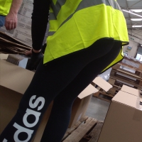 Coworker Paulina in tight leggings Coworker Paulina