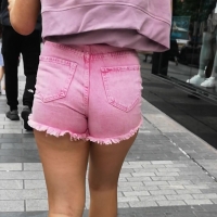 Hot candid brunette girl with a wedgie in pink denim shorts Pink Denim Shorts Wedgie.mp4-2022-07-10-09h07m44s780.jpg