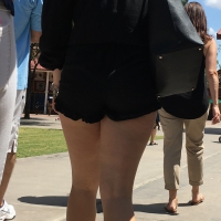 Blonde bending over in black shorts with vtl Blonde in black shorts with vtl