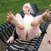 Thick blonde mature lady showing her legs, feet, ass and pussy in public Thick milf upskirt and feet in public